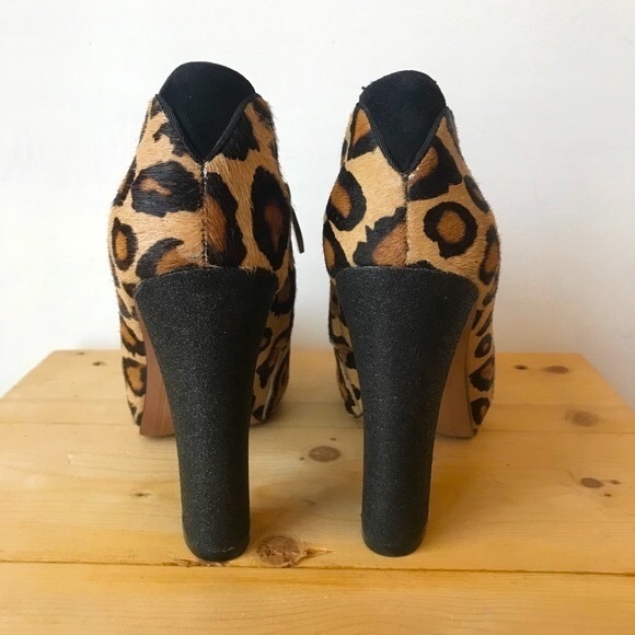 *SOLD* Sam Edelman Felix Calf Hair Leopard High Heel Booties Size: 7 - Picture 6 of 11